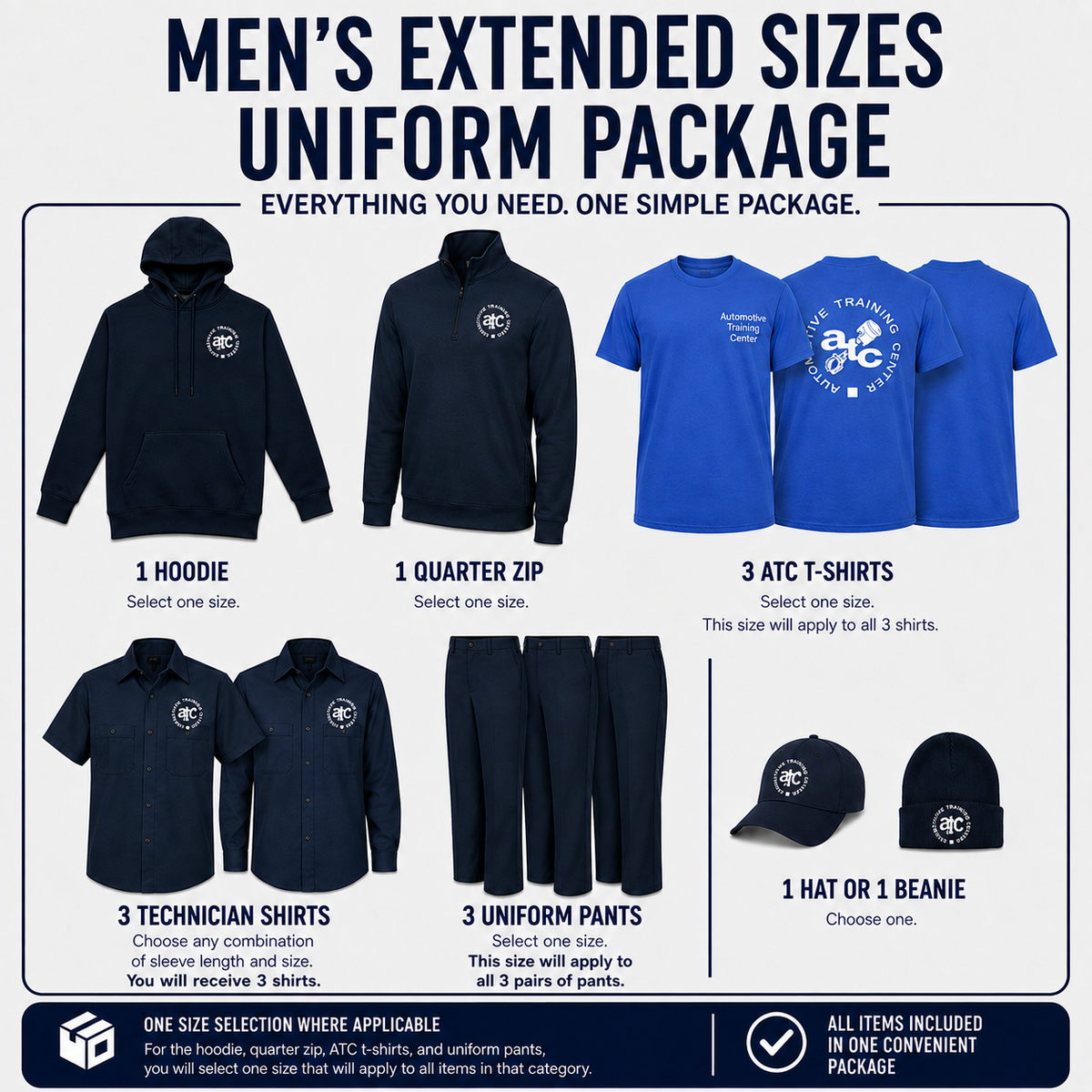 Men's Extended Sizing Uniform Package